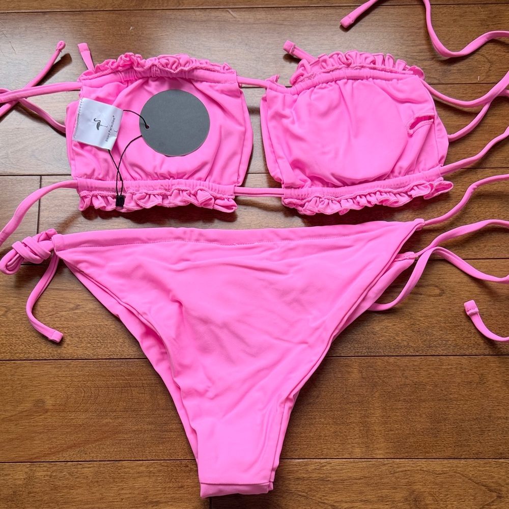 Pink Ruffled Bikini Set - Picture 3 of 4